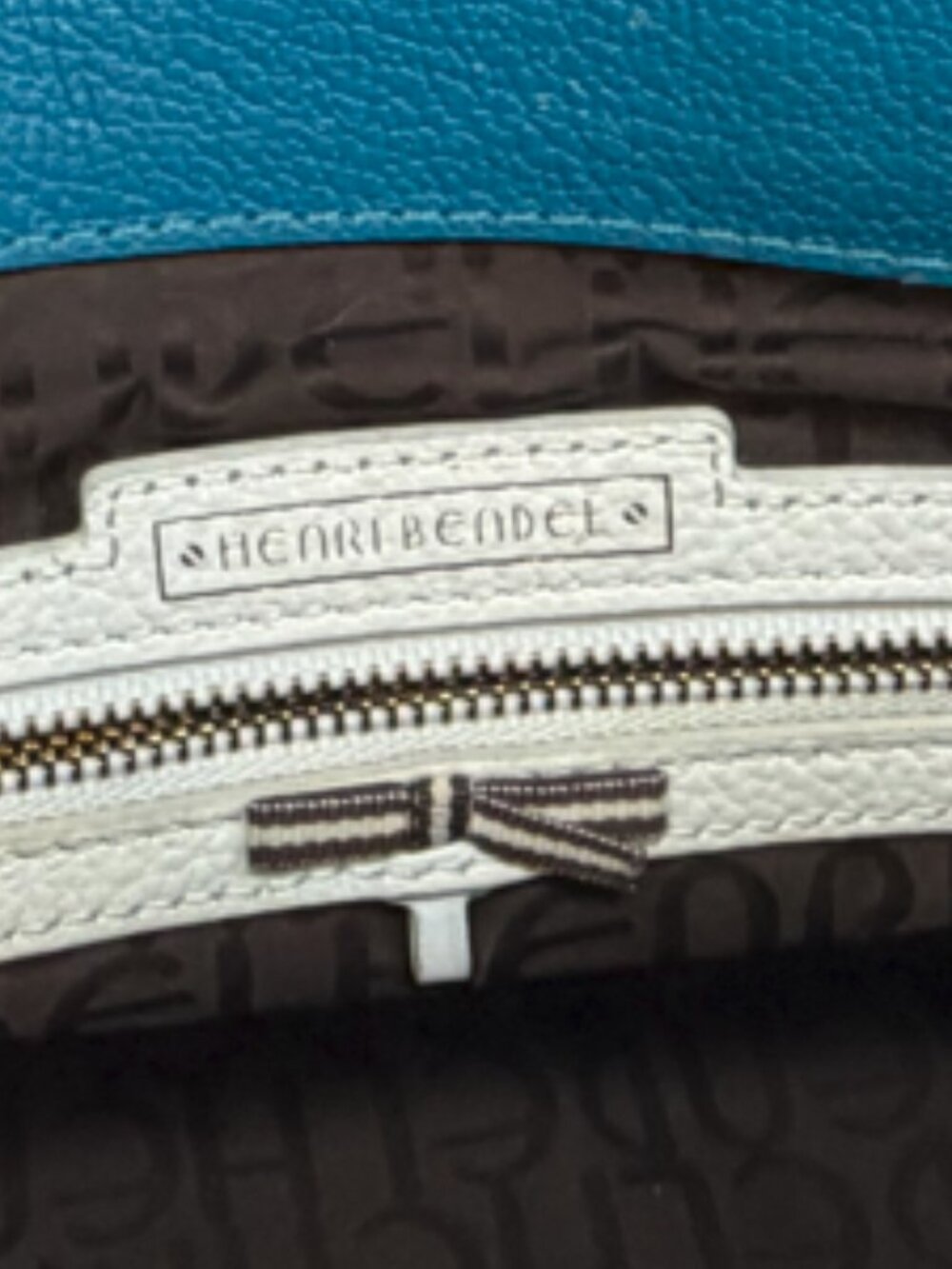 henri bendel Carlyle Satchel Turquoise Leather Crossbody Bag EUC - Picture 7 of 7
